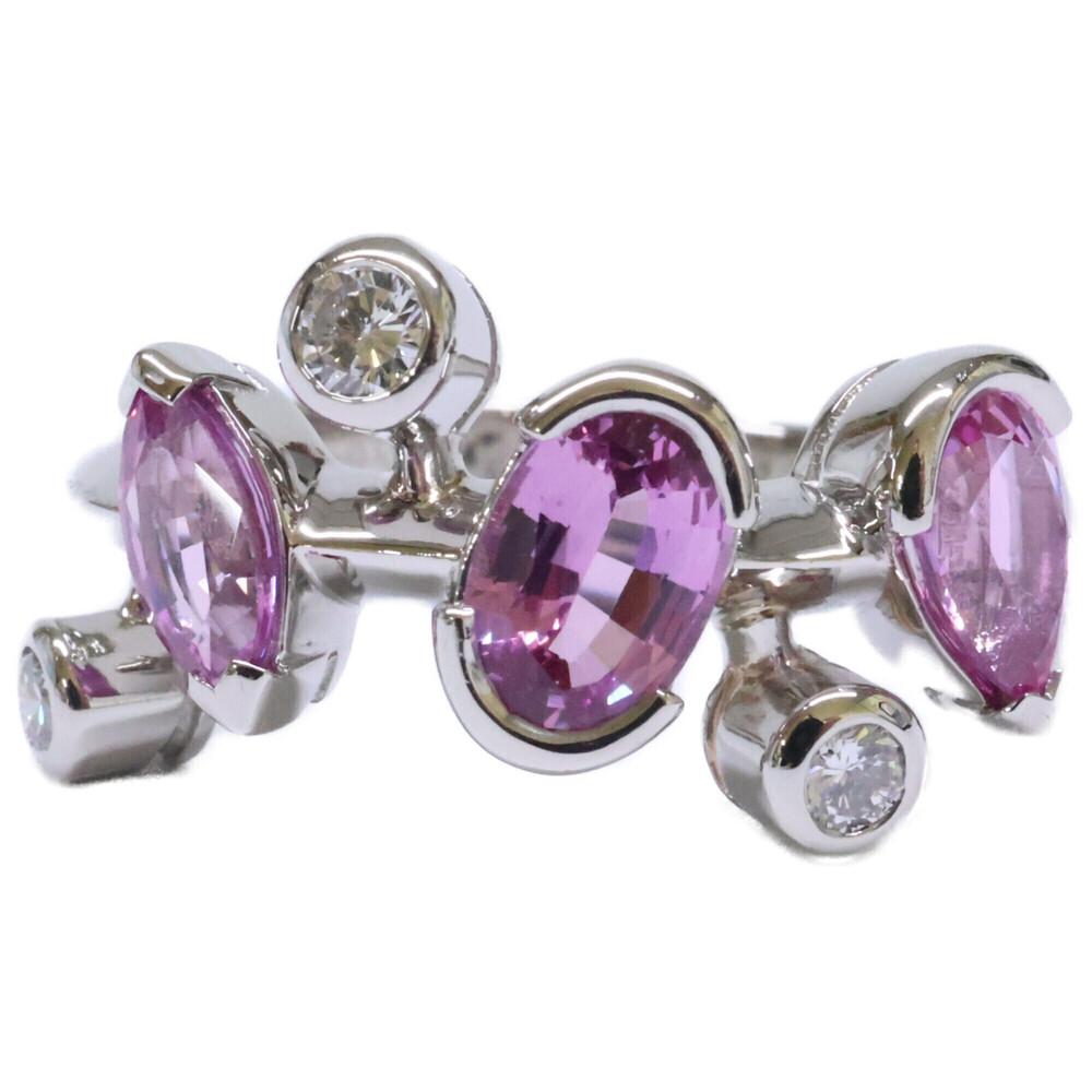 Cartier (Cartier) Newly polished PT950 Merimelo Diamond x Pink Sapphire Ring,...